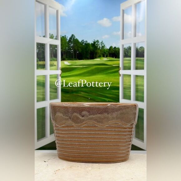 Butternut IceCream Brown Ceramic Planter Pot with drainage hole - Picture 1 of 11